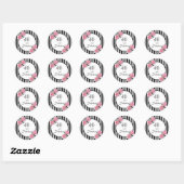 40 Fantastische verjaardag roze rozen zwart wit Ronde Sticker (Vel)
