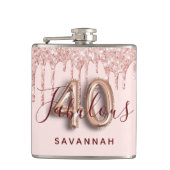 40 fantastische verjaardagsfeestje roos goud glitt heupfles (Voorkant)