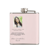 40 fantastische verjaardagsfoto roos gouden blozen heupfles (Achterkant)