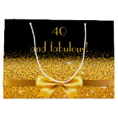 40 fantastische zwarte gouden boog verjaardag large cadeautasje (Achterkant)