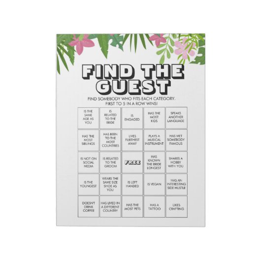 40 Find the Guest Bingo Game Sheets Notitieblok (Linkerzijde)