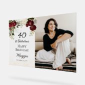 40. Floral Birthday Party (Floral-partij) van Fabu Acryl Bord (Hoek)