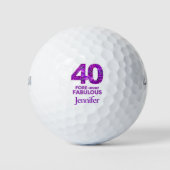 40 FOREVER-ever Fabulous 40th Birthday Purple Flow Golfballen (Voorkant)