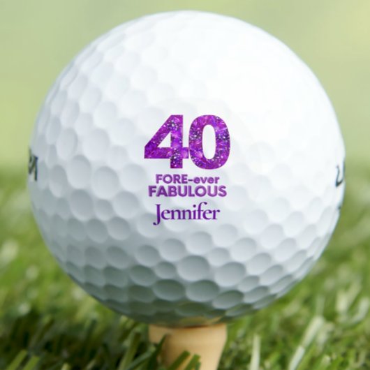 40 FOREVER-ever Fabulous 40th Birthday Purple Flow Golfballen