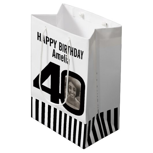 40 foto cadeautas voor zwarte en witte verjaardags (Voorkant Gekanteld)