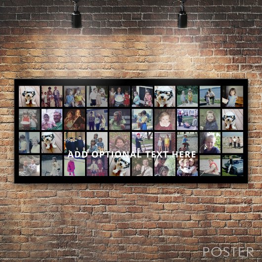 40 Foto collage - 4 rijen 10 kolommen - Witte teks Poster