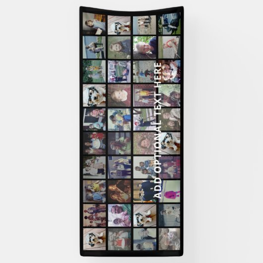 40 Foto collage - 4 rijen 10 kolommen - Witte teks Spandoek (Verticaal)