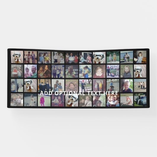 40 Foto collage - 4 rijen 10 kolommen - Witte teks Spandoek (Horizontaal)