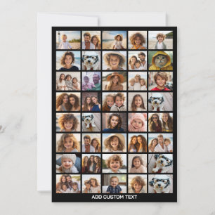 40 Foto Collage - 5 Rijen 8 Kolommen - Witte Tekst Feestdagenkaart