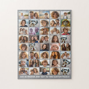 40 Foto Collage - 8 Rijen 5 Kolommen - Witte Tekst Legpuzzel