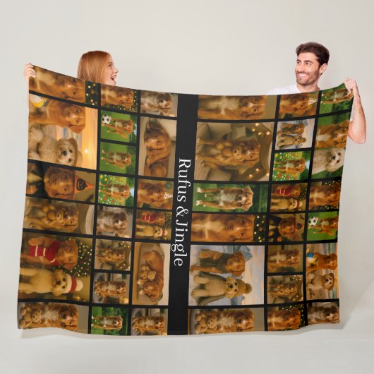 40 Foto Collage Sjabloon En Tekst Gepersonaliseerd Fleece Deken (In situ)