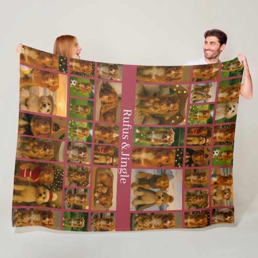 40 Foto Collage Sjabloon en Tekst Gepersonaliseerd Fleece Deken (In situ)