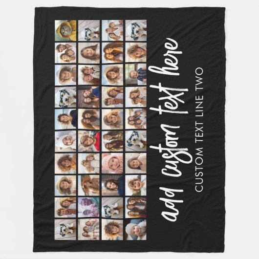 40 Fotocollage - 4 rijen 10 kolommen - Script-naam Fleece Deken (Voorkant)