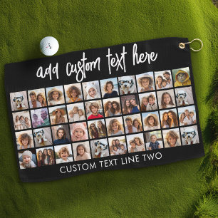 40 Fotocollage - 4 rijen 10 kolommen - Script-naam Golfhanddoek