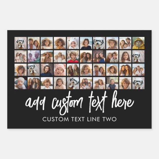 40 Fotocollage - 4 rijen 10 kolommen - Script-naam Inpakpapier Vel (Voorkant 2)