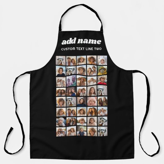40 Fotocollage - 4 rijen 10 kolommen - Script-naam Schort (Voorkant)