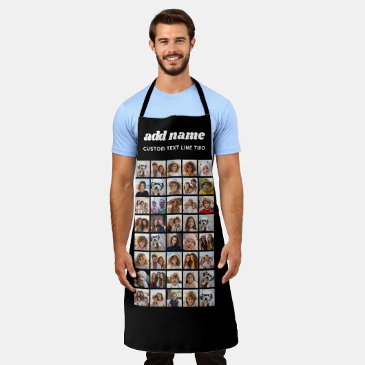 40 Fotocollage - 4 rijen 10 kolommen - Script-naam Schort (Gedragen)