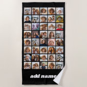 40 Fotocollage - 4 rijen 10 kolommen - Script-naam Strandlaken (Voorkant)