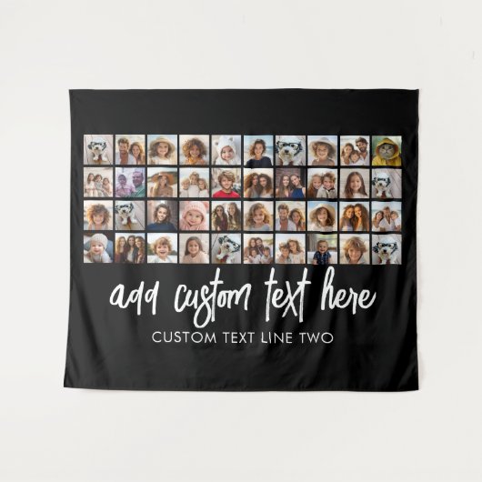 40 Fotocollage - 4 rijen 10 kolommen - Script-naam Wandkleed (Voorkant (horizontaal))