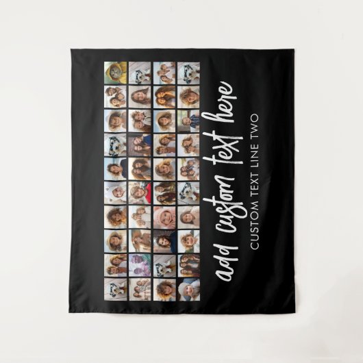 40 Fotocollage - 4 rijen 10 kolommen - Script-naam Wandkleed (Voorkant)