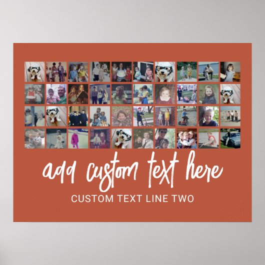 40 Fotocollage - 4 rijen 10 kolommen - Script-teks Poster (Voorkant)