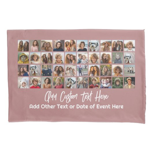 40 Fotocollage - 4 rijen 10 kolommen - Scripttekst Kussensloop (Voorkant)