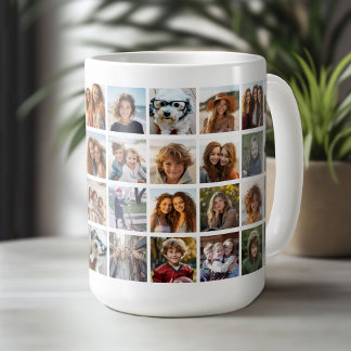 40 Fotocollage - 4 rijen 10 kolommen - Wit Koffiemok