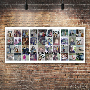 40 Fotocollage - 4 rijen 10 kolommen - Zwarte teks Poster