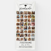 40 Fotocollage Afstuderen Modern Minimaal Wit Spandoek (Verticaal)