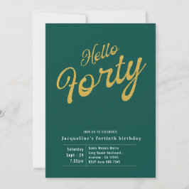 40 Groene Gold Modern 40e verjaardag Kaart