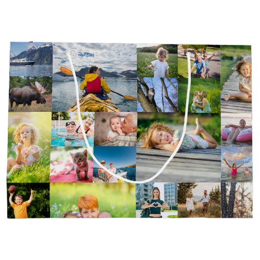 40 Horizontale fotocollage Groot Cadeauzakje (Achterkant)