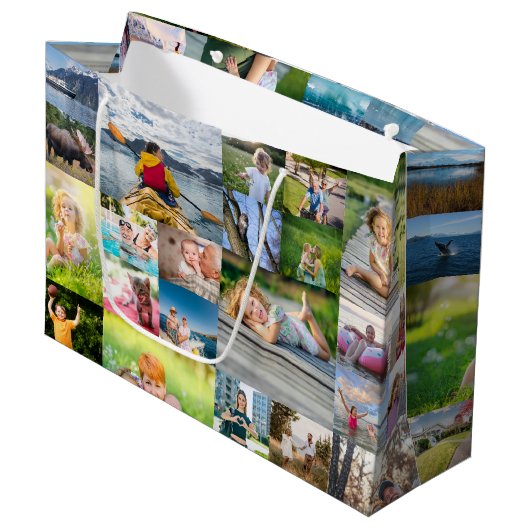 40 Horizontale fotocollage Groot Cadeauzakje (Voorkant Gekanteld)