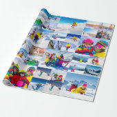 40 horizontale vakantiefoto-collage cadeaupapier (Uitgerold)