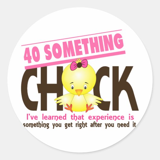 40-Iets Chick 2 Ronde Sticker (Voorkant)