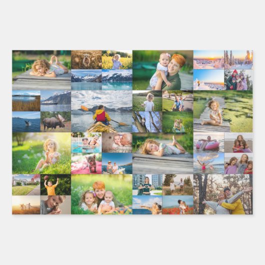 40 Image Photo Collage Inpakpapier Vel (Voorkant)