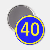 40 in een cirkel magneet (Voorkant / Achterkant)