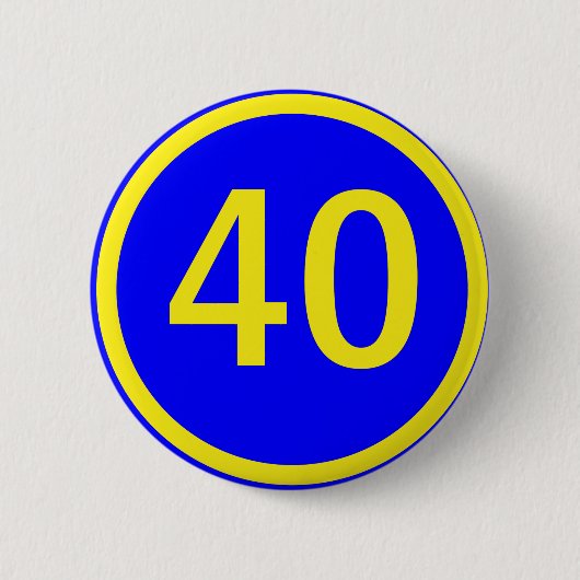 40 in een cirkel ronde button 5,7 cm (Voorkant)