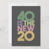 40 is de nieuwe 20 - 40ste 'Birthday' Essential-Ka Bedankkaart (Voorkant)