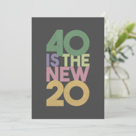 40 is de nieuwe 20 - 40ste 'Birthday' Essential-Ka Bedankkaart