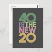 40 is de nieuwe 20 - 40ste 'Birthday' Essential-Ka Briefkaart (Voorkant / Achterkant)