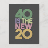 40 is de nieuwe 20 - 40ste 'Birthday' Essential-Ka Briefkaart (Voorkant)