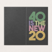 40 is de nieuwe 20 - 40ste 'Birthday' Essential-Ka Kaart (Buitenkant ongevouwen)