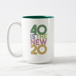 40 is de nieuwe 20 - 40ste 'Birthday Essentiale' k Tweekleurige Koffiemok