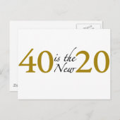 40 is de nieuwe 20 (40ste verjaardag) briefkaart (Voorkant / Achterkant)