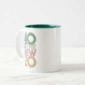 40 is de nieuwe 20 - 40ste verjaardag Essential Tweekleurige Koffiemok (Voorkant links)