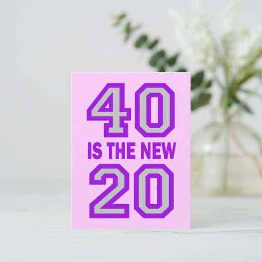 40 is de nieuwe 20 briefkaart (Staand voorkant)