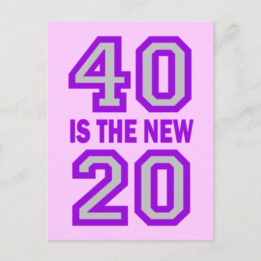 40 is de nieuwe 20 briefkaart (Voorkant)
