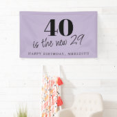 40 is de nieuwe 29 lavender 40th Birthday Party Spandoek (Insitu)