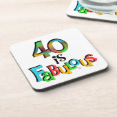 40 is Fabulous Birthday T-shirts en geschenken Bier Onderzetter (Linkerzijde)