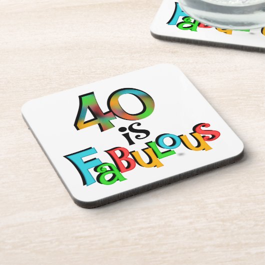 40 is Fabulous Birthday T-shirts en geschenken Bier Onderzetter (Linkerzijde)